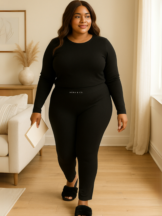 "Sunday Still "Legging Set-Black